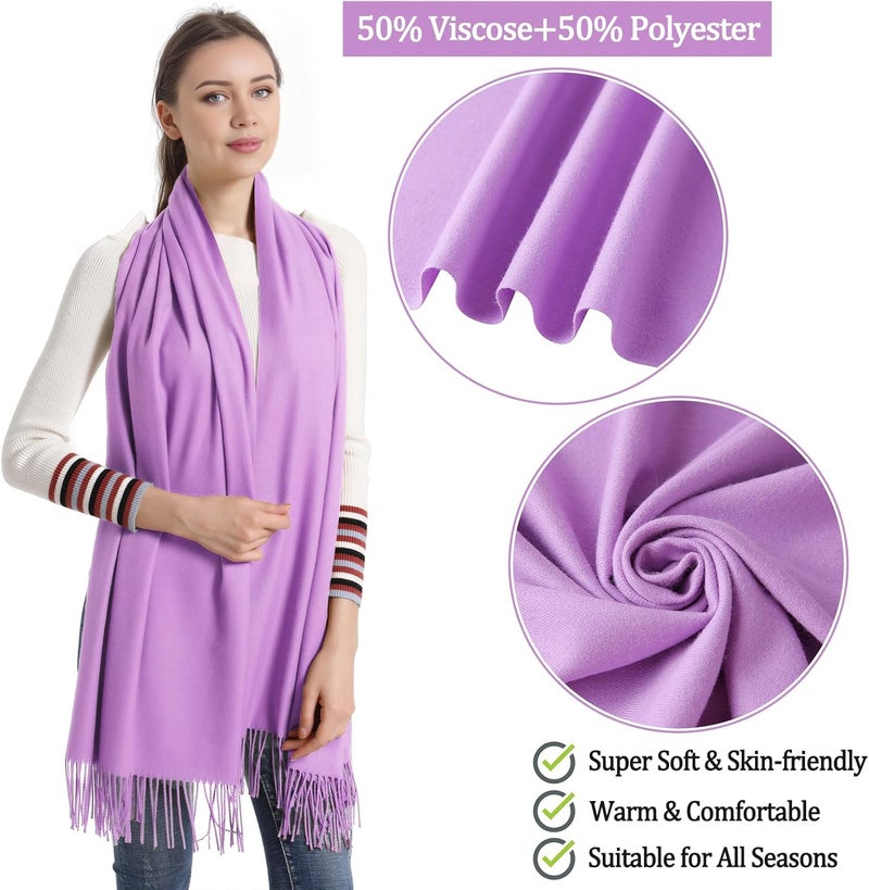 vimate Pashmina Scarf and Shawl - Soft Women Pashminas Wrap for Wedding Evening Party dresses - Image 2